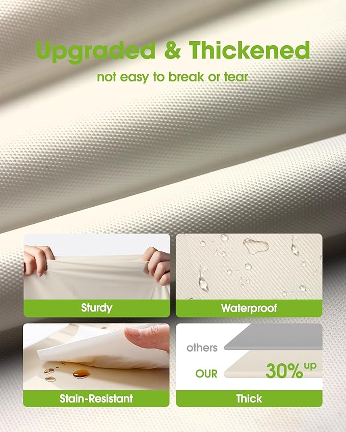 Pureegg Plastic Table Cloth Disposable 10 Pack, 84'' Round Table Cloths, Party, Wedding, Thanksgiving Decorations, Fall Tablecloths, Round, Beige Plastic Cover, Leakproof & Sturdy, Cream, Ivory