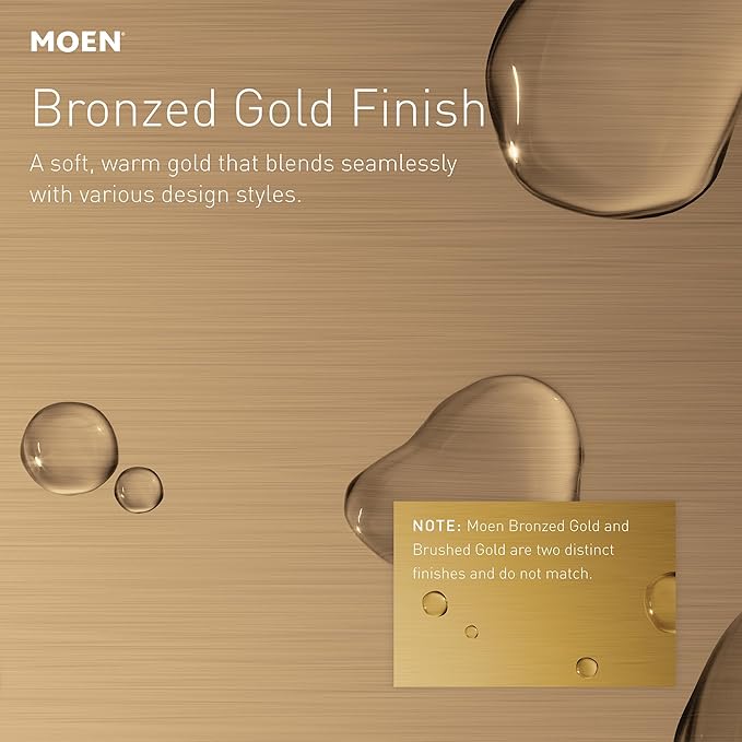 Moen Genta LX Bronzed Gold Modern Wall Mount Pivoting Toilet Paper Holder for Bathroom, BH3808BZG