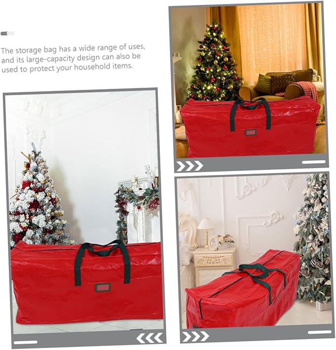 PRETYZOOM Christmas Tree Storage Bag Zippered Organizer Carry Handles for Fits up to Disassembled Xmas Tree and Holiday Decorations Design