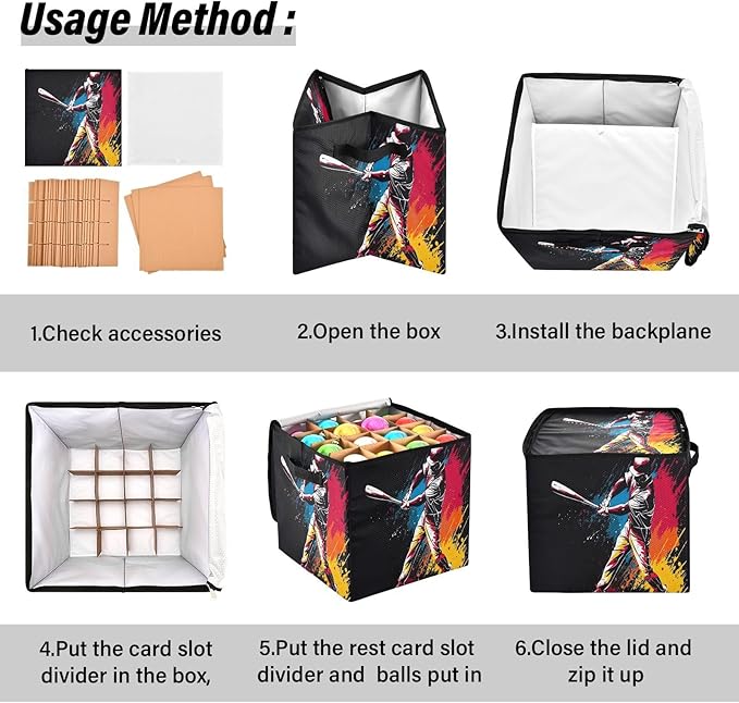 Kigai Baseballer Christmas Ornament Storage Box with Zipper & Adjustable Dividers Holiday Ornament Organizer Xmas Storage Container, 64 Balls