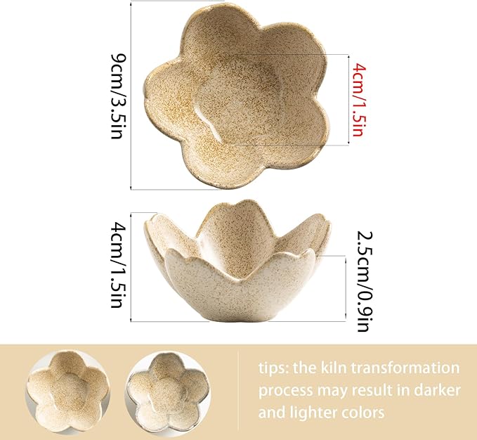 Flower Ring Holder Dish, Ceramic Jewelry Tray Dish, Small Trinket Dish, Jewelry Plate Bowl, Cute Jewlery Ring Holder Dish, Aesthetic Room Decor, Christmas Birthday Gifts for Women, 1 pack (camel)
