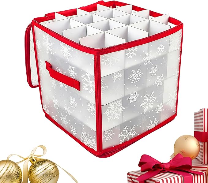 Christmas Ornament Organizer | with Handle 36 Slots Dustproof Waterproof Large Foldable,Christmas Decoration Ball Organizer - for Cabinet Under Bed Shelf Home Dorm Apartment Bedroom