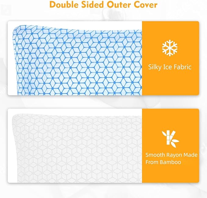 Love Attitude Shredded Memory Foam Pillows King Size Set of 2, Cooling Pillow Firm and Soft Adjustable for Side Back Stomach Sleepers