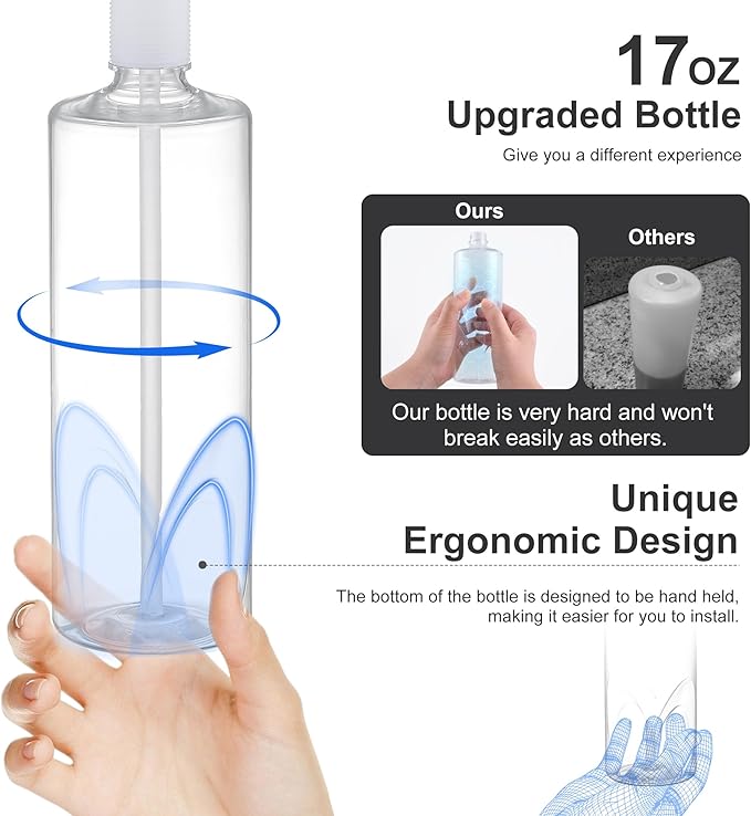 GAGALIFE Kitchen Sink Soap Dispenser - Brushed Nickel Built in Soap Dispenser with 17 OZ Bottle, Lotion Dispenser for Kitchen Sink, Refill from The Top