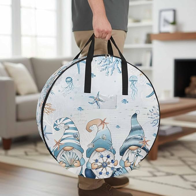 Storage Bag Round Storage Totes Bins Closet Organizers with Zippers & Handle Clothes Storage Container for Bedroom Dorm Space Saving Packing Supplies Moving Bags
