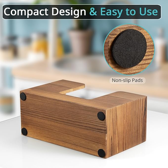 Paper Towel Dispenser Countertop, Burnt Wood Bathroom Paper Towel Holder, Napkin Holder for Kitchen, Countertop Multifold C-Fold, Z-Fold, Trifold Paper Hand Towel Dispenser for Bathroom Toilet