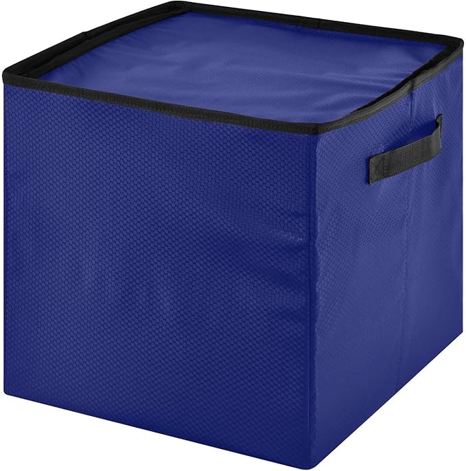 Dark Blue Christmas Ornament Storage Basket Box Holiday Storage Container Cube with Adjustable Dividers for 64 Holiday Ornaments or Decorations Keeps Clean and Dry for Next Season