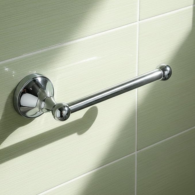 Flybath Toilet Paper Holder Without Cover Brass Bathroom Tissue Roll Bar Wall Mounted, 20 cm / 7.87 inches, Polished Chrome