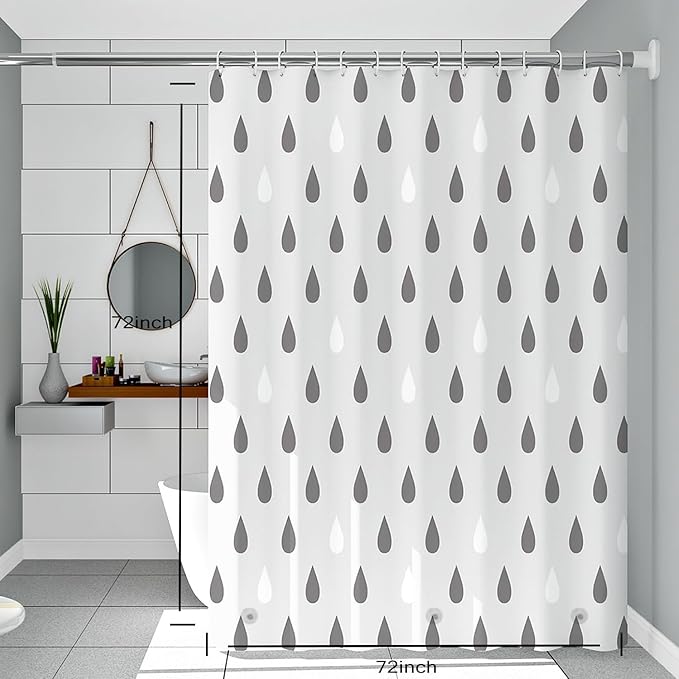 Shower Curtain Liner, 100% Waterproof Peva Shower Curtains with 3 Duty Heavy Bottom Magnets and 12 Rust Proof Grommets, 72x72 Weighted Shower Liner for Shower Stall, Bathtubs