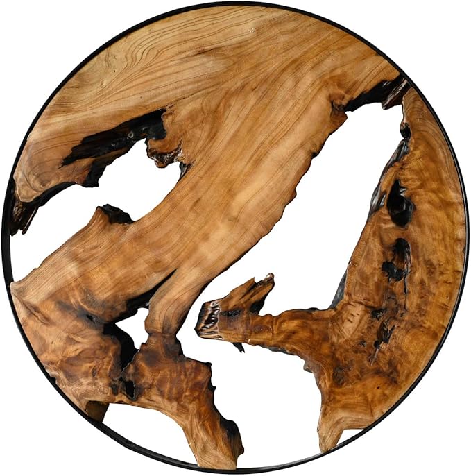 WELLAND Cedar Wood Wall decoration Ornaments, 16" L x 16" W x 1" H Hanging Decoration, irregular shape décor for Home Office, Living Room, Bedroom, Entryway, Bathroom
