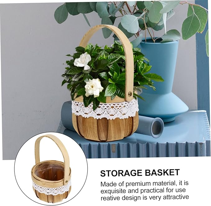 Zerodeko 1Pc Woven Pumpkin Basket for Halloween Candy Storage Container for Trick Treating Festive Decoration and Sundries Organization Unique for Parties