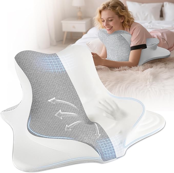 Ciavca Reading Pillow for Bed Adult Rest, Ergonomic Memory Foam Bed Reading Pillow Back Support, Headboard Wedge Pillows for Sitting Up, Chin & Prone Pillows for Watching TV/Couch/Sleeping/Floor