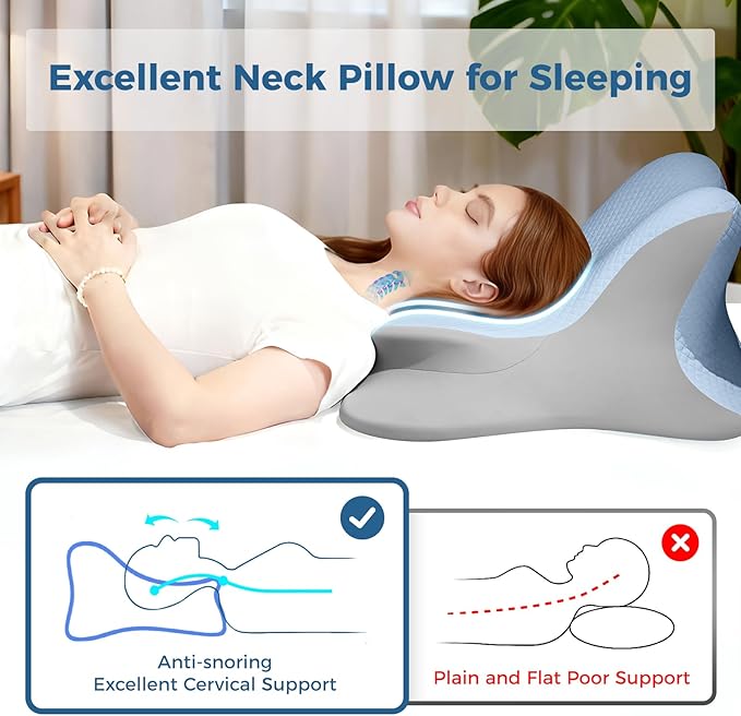 Reading Pillow for Bed, Lying, Leaning and Prone, Ergonomic Memory Foam Bed Wedge Pillow for Headboard, Floor Cushions, Chin & Back Support Pillows on Bedrest Couch Floor-Blue