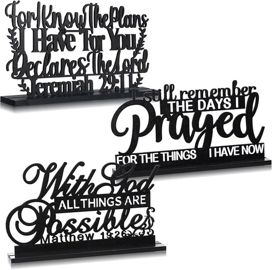 Jetec I Still Remember The Days I Prayed Sign Inspirational Table Blessed Signs Motivational Decor Farmhouse Table Home Centerpieces Faith Wooden Shelf for Living Room Office(Inspirational Style)