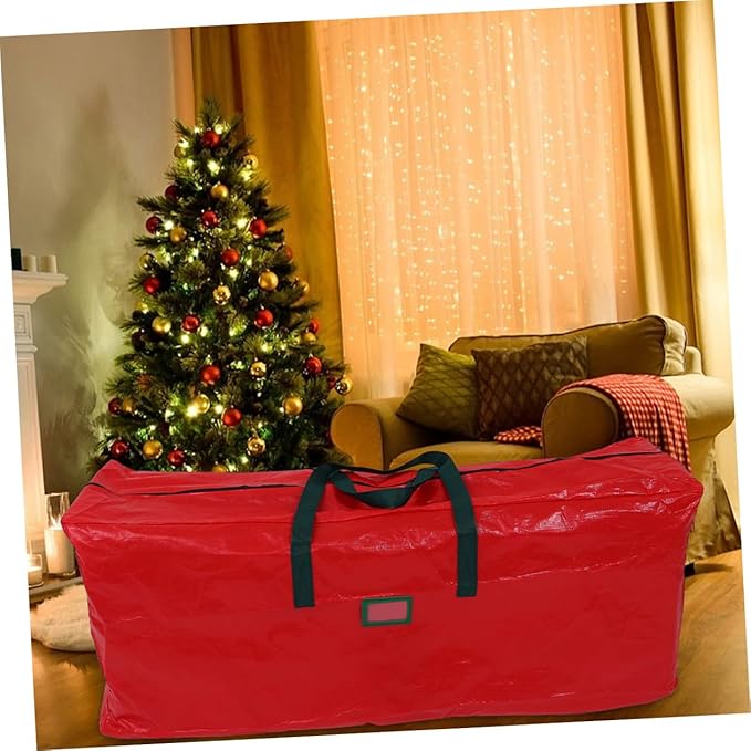 Large Christmas Tree Storage Bag Organizer with Handles Holiday Tree Storage for Bulky Items Easy Closure Zipper Protects From Moisture Damage