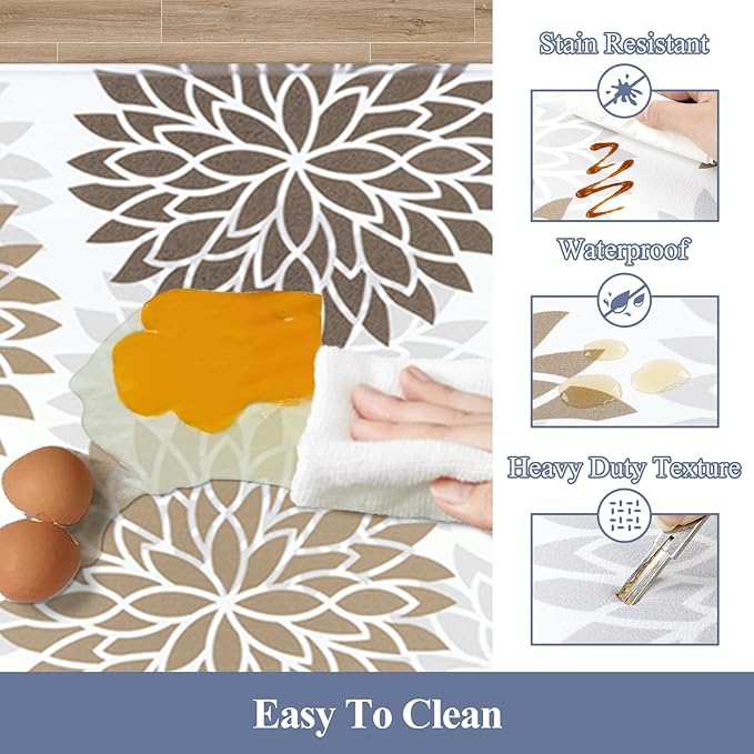 HEBE Kitchen Mat Cushioned Anti Fatigue 20"x71", Non Slip Kitchen Mats for Floor, Waterproof Ergonomic Comfort Standing Carpet Runner for Kitchen Sink, Home Office, Laundry Room