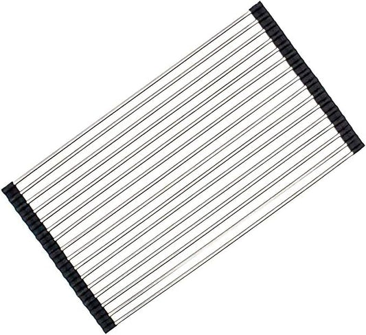 Ahyuan Roll up Dish Drying Rack Over The Sink Kitchen Roll up Sink Drying Rack Portable Dish Drainer Foldable Dish Drying Rack (Black, 20.5''X11.2'')
