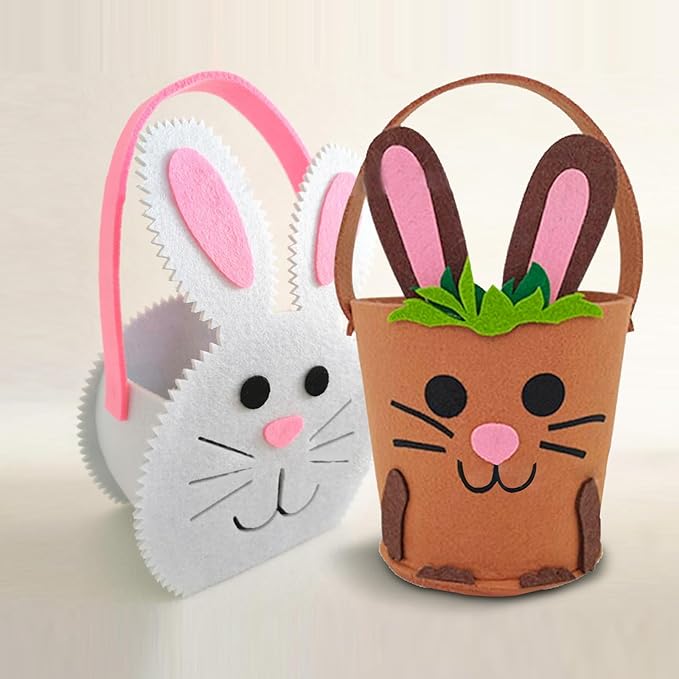 Felt Basket For Kids And Family Holiday Decoration Bag With Carrying Handle Candy Bucket Easters Accessories