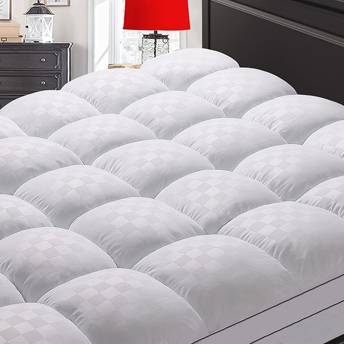SameBed Mattress Topper Full XL,Extra Thick Mattress Pad Cover for Back Pain,Cooling Mattress Protector with 8-21 Inch Deep Pocket,Overfilled Down Alternative Filling,White