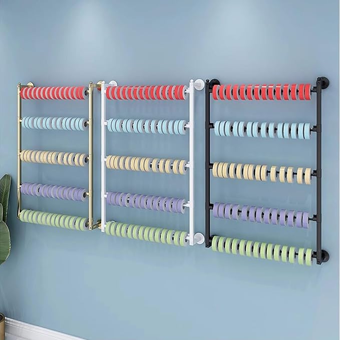 Metal Ribbon Holder Organizer Rack, Extra Large Wrapping Paper Organizer Storage Metal，4 Tier Stand Ribbon Roll Display Storage Shelf for Mothers Day Flower Store Craft Room Gift Wrapping (Col