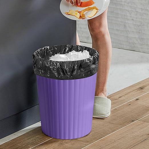 Versatile 2 Gallon Plastic Trash Can - The Compact Bin for Bathroom, Kitchen, or Home Office - Purple
