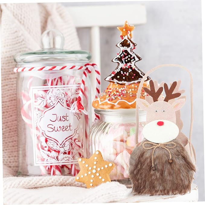 Abaodam 2pcs Fawn Design Candy Holder for Christmas Festive Storage Basket for Treats and Versatile Xmas Decoration and Packaging