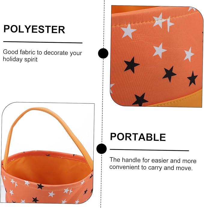 Garneck Portable Halloween Candy Holder Basket Creative Pumpkin Tote Bag for Boys and Girls Versatile Trick-Treating Snack Storage and Halloween Decorations Ample Space for Treats