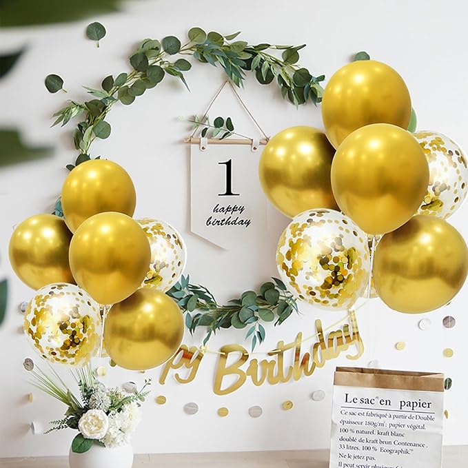 ZJDHPTY Gold Party Decorations 4Set Balloon Stand Table Centerpieces for Birthday Bridal Shower Wedding Anniversary Engagement Mother's Day Father's Day Graduation Decorations 2026 New Years Eve