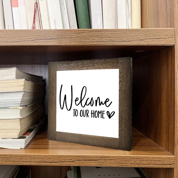 C2 Freestanding Welcome Sign for Home Entryway, Farmhouse Decor for Front Door, Porch & Tabletop Housewarming Decor