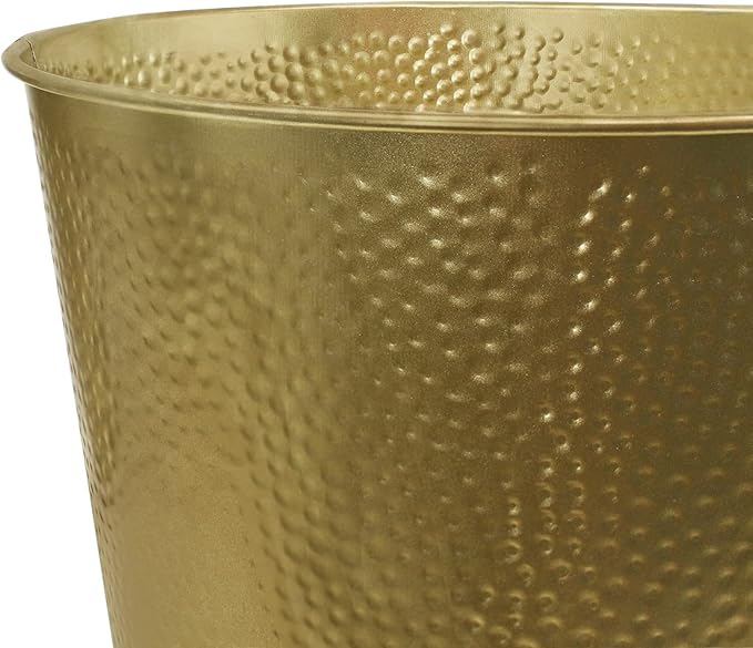 Blue Donuts Wastebasket for Bedroom, Bathroom, Trash Can 6 Liters, Stainless Stel (Gold)