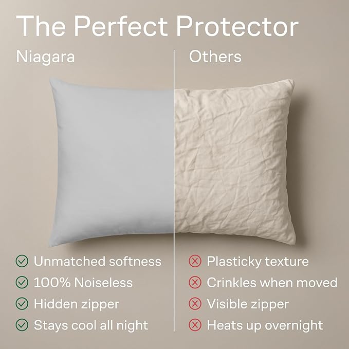 Ultra Soft Pillow Protectors with Zipper King Size - Set of 4 Breathable Pillow Covers - 100% Protection Against Stains, Dust & Dirt - Machine Washable (Light Gray)