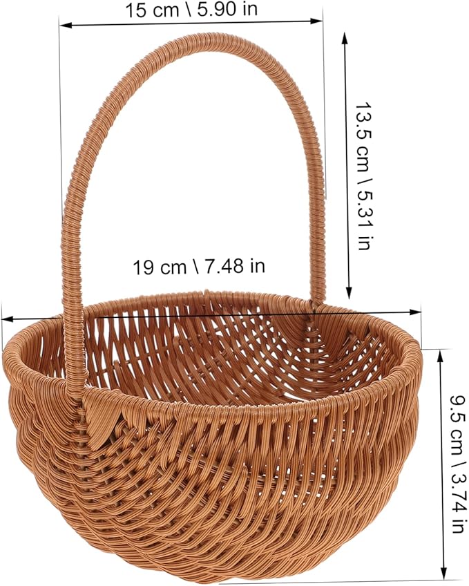 LABRIMP Rectangular Mini Woven Easter Basket with Handle for Storage Decorative Basket for Boys and Girls Parties and Home Organization for Candy and Items Storage