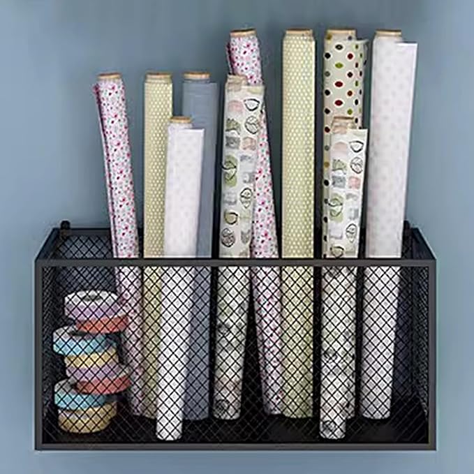 Gift Shop Ribbon Display Rack - Wall Mount Craft Wreath Organizer Holder for Flower Wrapping/Retail Stores/Craft Gift (Size : 60x22x35cm/23.6x8.7x13.8in)