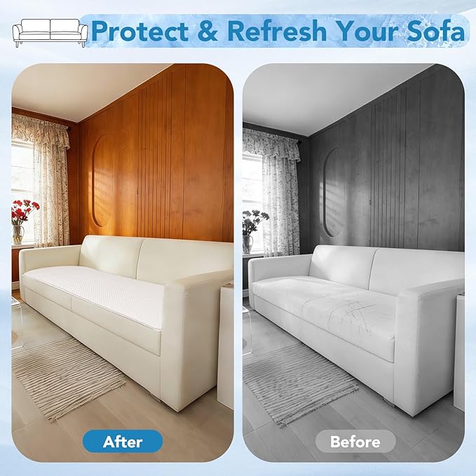 Non Slip Cooling Couch Cover for Seat,Pet Friendly Couch Protector for Dogs&Pets,Breathable Sofa Cushion Cover for 2–3Seater Couches,Soft Washable Sofa Pad for Leather&Fabric Sofa,LightBrown,25.6"×59"