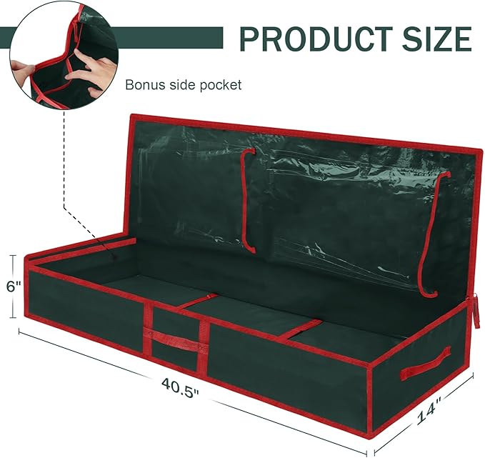 Christmas Gift Wrapping Paper Organizer Storage Bags,Plastic Container for Holiday Supplies & Accessories, Gift Bag Organizer, Under Bed Wrapping Paper Storage (Green)