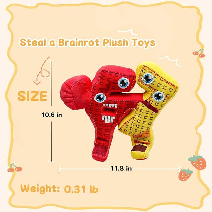 Steal a Brainrot Plush C5，9.8-11 Inch Themed Collectible Plush, Huggable Decor & Gift for Enthusiasts