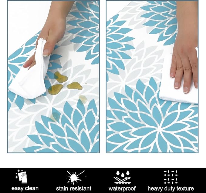 HEBE Anti Fatigue Kitchen Rugs Sets of 2, Non Slip Kitchen Mats for Floor, Waterproof Cushioned Comfort Standing Carpet for Kitchen Sink, Home Office, Laundry Room