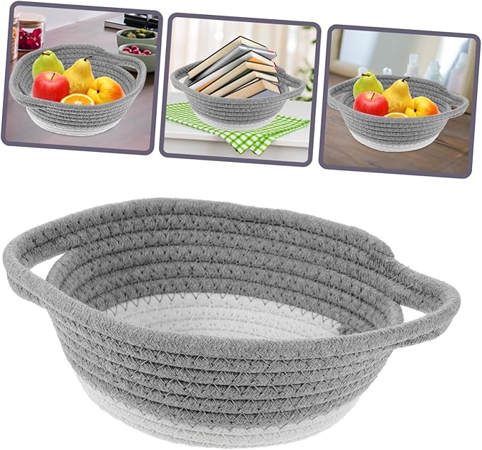 Holibanna Thick Cotton Rope Woven Storage Basket Wall-mounted Decorative Basket Home Accessory Rattan Sundries Holder