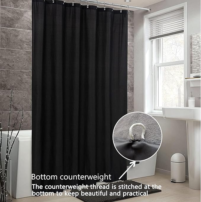 LLSCL 5 Pack Fabric Shower Curtain Liner with Magnets, Shower Curtain with Rustproof Metal Gromments and Waterproof Hotel Quality, 72 x 72 Machine Washable