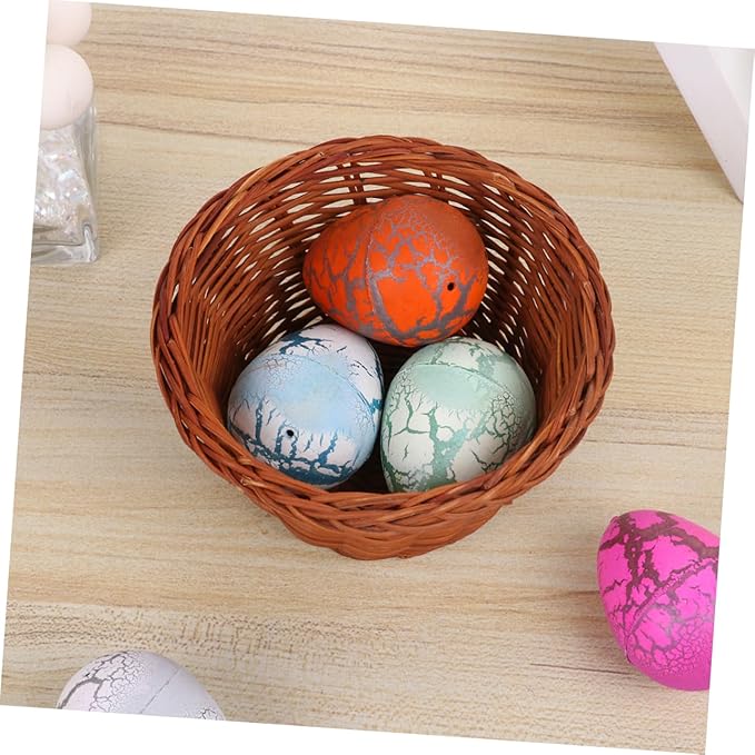 PRETYZOOM 2pcs Easter Mini Basket for Storage Decorative Weaving Basket for Candy Cookies and Eggs Height for Home Decor and Gifting