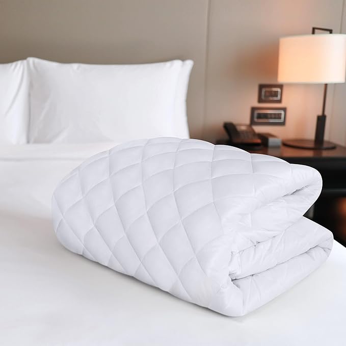 Utopia Bedding Quilted Fitted Mattress Pad, Full Size, Elastic Fitted Mattress Topper Protector and Cover with Deep Pocket Stretches up to 16 Inches, Machine Washable (White, Pack of 10)