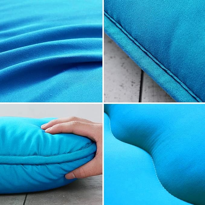 MAXYOYO Japanese Floor Mattress Futon Mattress, Thicken Tatami Mat Sleeping Pad Foldable Roll Up Mattress Boys Girls Dormitory Mattress Pad Kids Floor Lounger Couches and Sofas, Turquoise, Twin Size