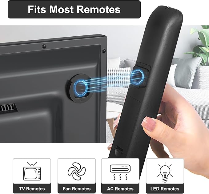 YYILIS Magnetic Remote Control Holder Wall Mount, Self-Adhesive Bedside Caddy for TV Backside/Bedroom/Office/RV Home Organizer Storage(Black 8)