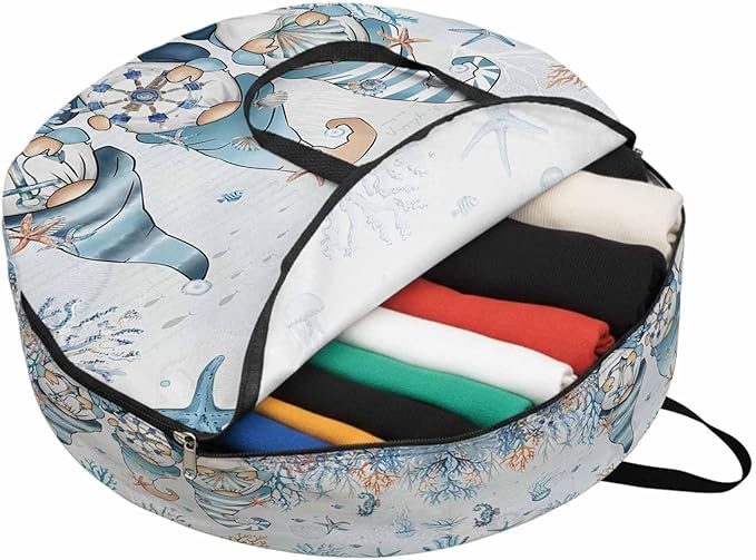Storage Bag Round Storage Totes Bins Closet Organizers with Zippers & Handle Clothes Storage Container for Bedroom Dorm Space Saving Packing Supplies Moving Bags