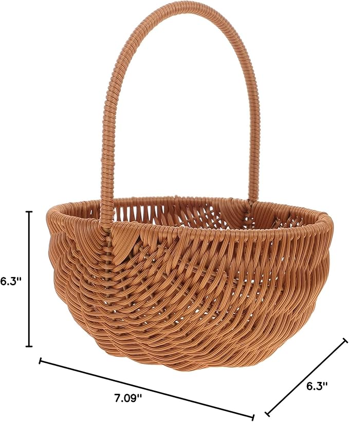 Rectangular Mini Easter Basket with Handle for Party Storage Woven Decoration for Eggs Candies and Items for Home and Kindergarten Decor