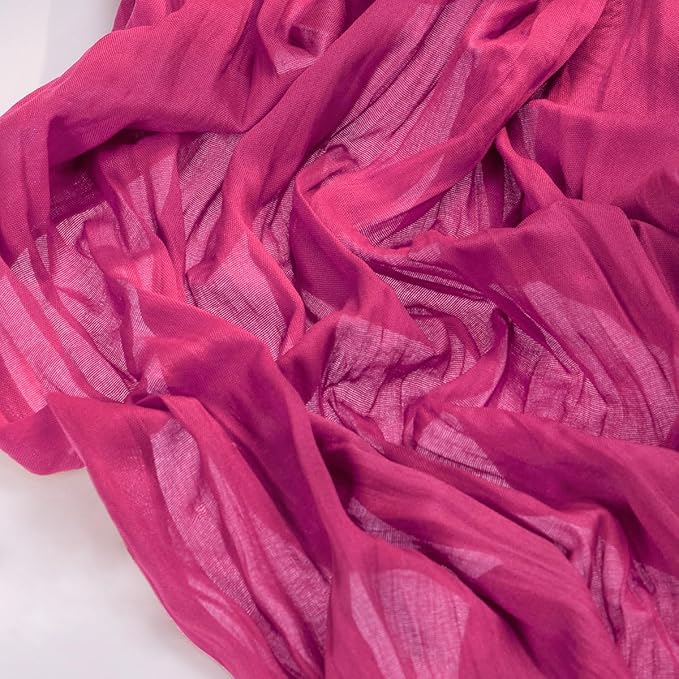 Socomi Hot Pink Spring Easter Cheesecloth Table Runner Fuchsia Boho Rustic Gauze 120 inch 10FT Cheese Cloth Runner for Wedding Party Baby Shower Birthday Home Decor