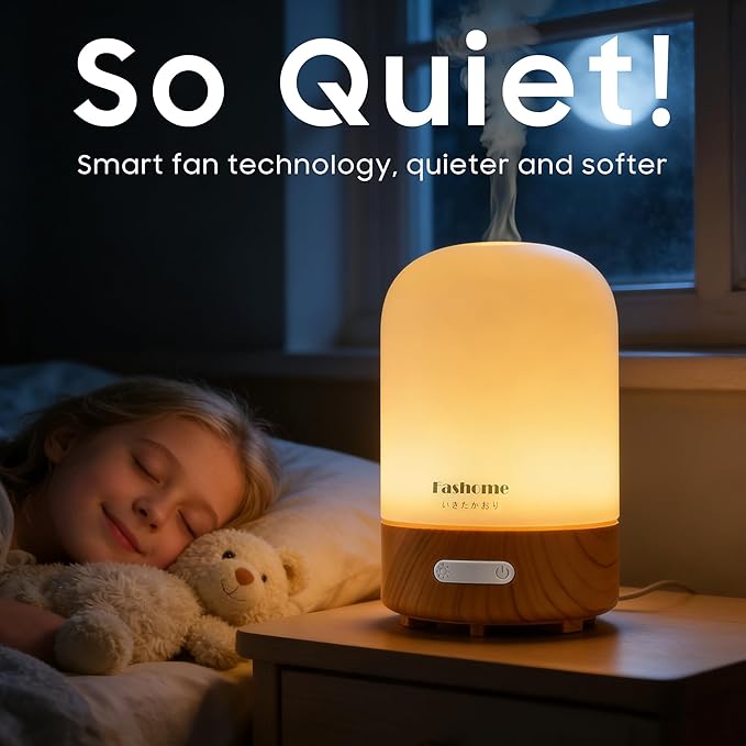 Essential Oil Diffuser for Home, Ultrasonic Cool Mist Air Aromatherapy Humidifier, Mini Scent Air Machine Portable Diffuser with Changing Lights & Auto Shut-Off for Home Bedroom Office Yoga(<25dB)