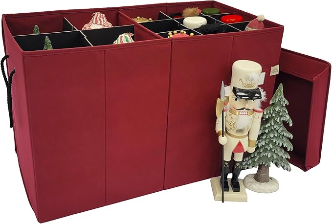 612 Vermont Tall Nutcracker and Figurine Storage Box with Adjustable Dividers, 17” H x 26” L x 13.5” D (SB-40062-VT)
