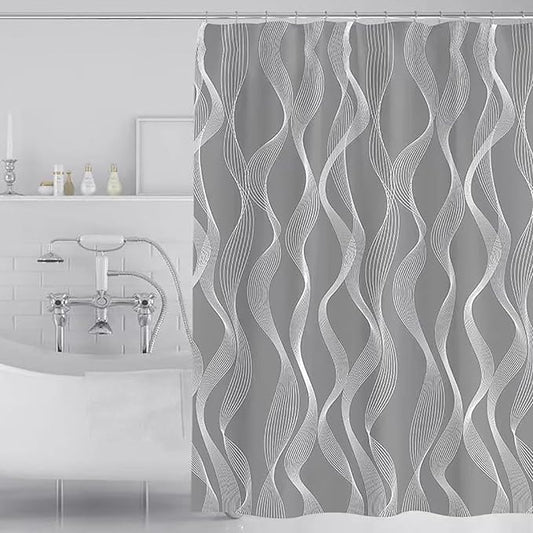 LLSCL Fabric Shower Curtain Liner with Magnets, Waterproof Hotel Quality, 72 x 72 Machine Washable