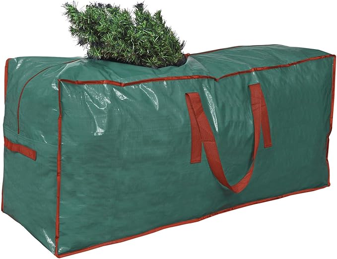 Propik Christmas Tree Storage Bag | Fits Up to 9 Ft. Tall Disassembled Tree | 65” X 15” X 30” Holiday Tree Storage Case | Xmas Storage Container with Handles and Sleek Zipper (Green)